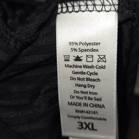 LulaRoe NWT Women's Stephanie Smocked Short Sleeve Pullover Top Black Size 3XL - Picture 8 of 10